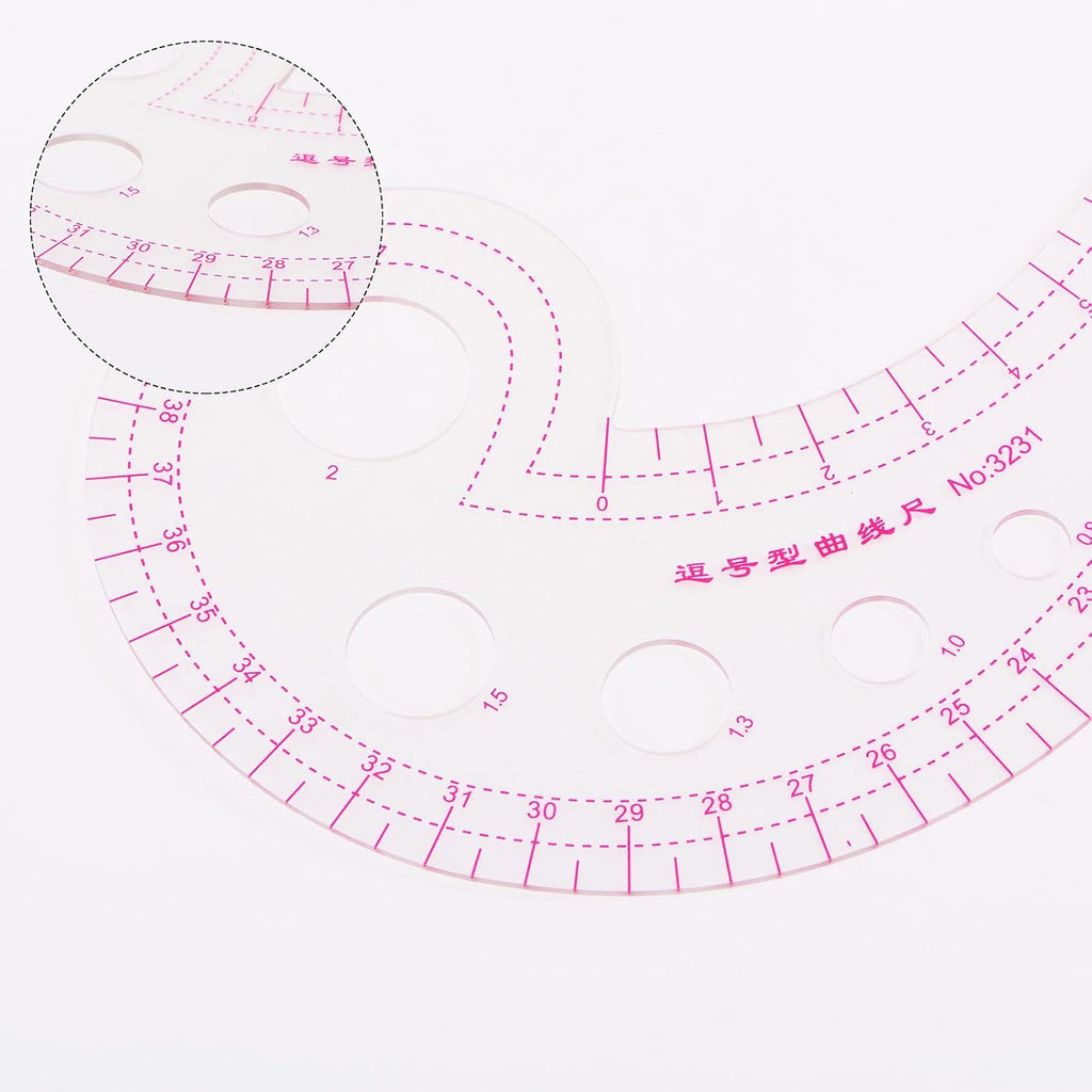 Styling Sewing French Curve Ruler, 30x10.5cm Dress Makers Clear | Sewing Tailors Pattern Making Ruler
