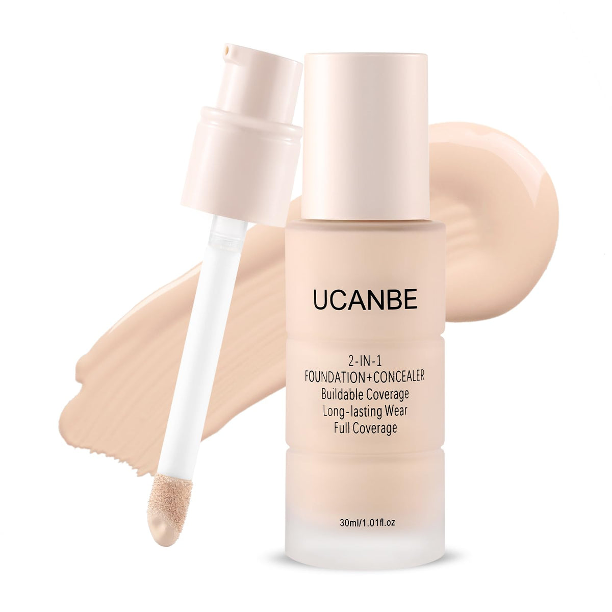 2-in-1 Foundation + Concealer, Full Coverage Makeup(03 Soft Beige)