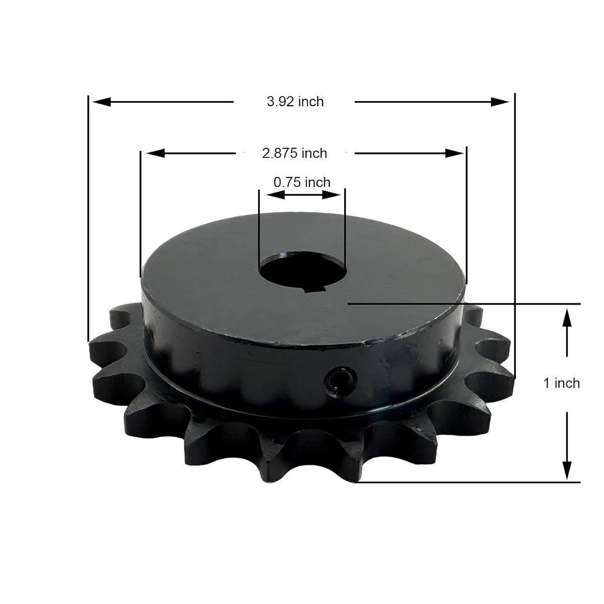 #50 Roller Chain Sprocket Type B 3/4 inch Bore 18 Tooth, Hardened Antirust 1045 Steel Drive Sprockets 50B18-3/4