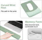 Keyboard Wrist Rest & Mouse Pad with Wrist Rest, Green | Rectangular Ergonomic Mousepad, Non-Slip Base, Home/Office