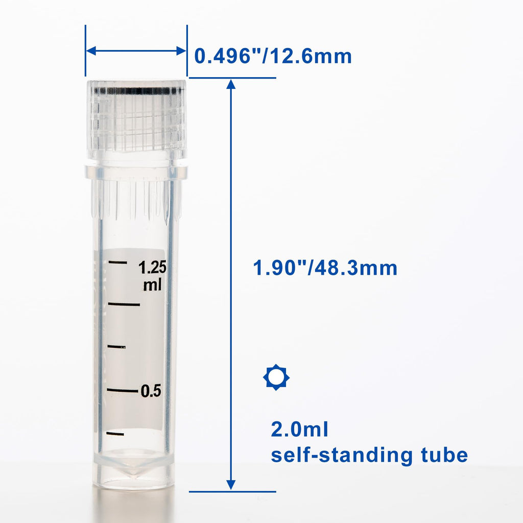 2.0ml Cryovials, Sterilisation, Clear Cryotubes, Case of 2000