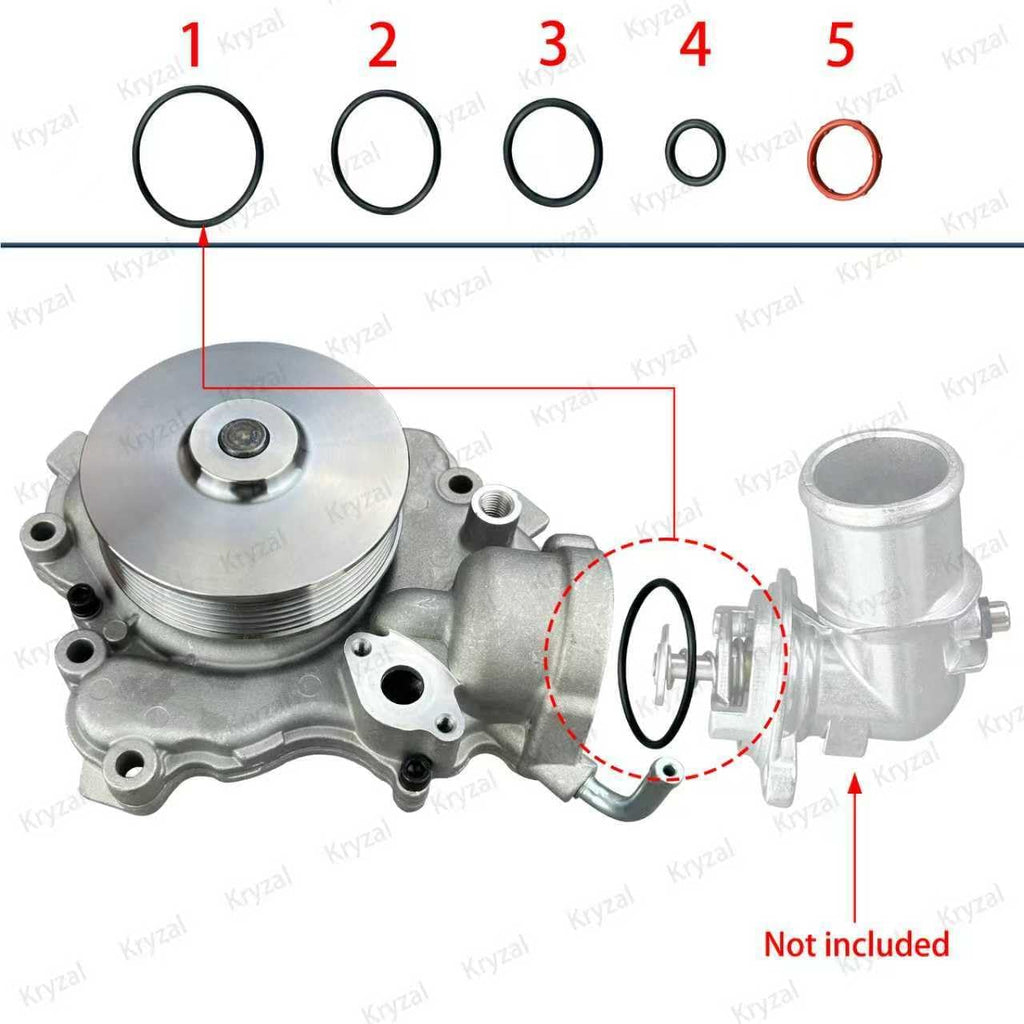 Mopar 68211202AA Water Pump for Ram 1500, Jeep 2014-2019 - Replaces 68211202AB, US8161, 43127BH