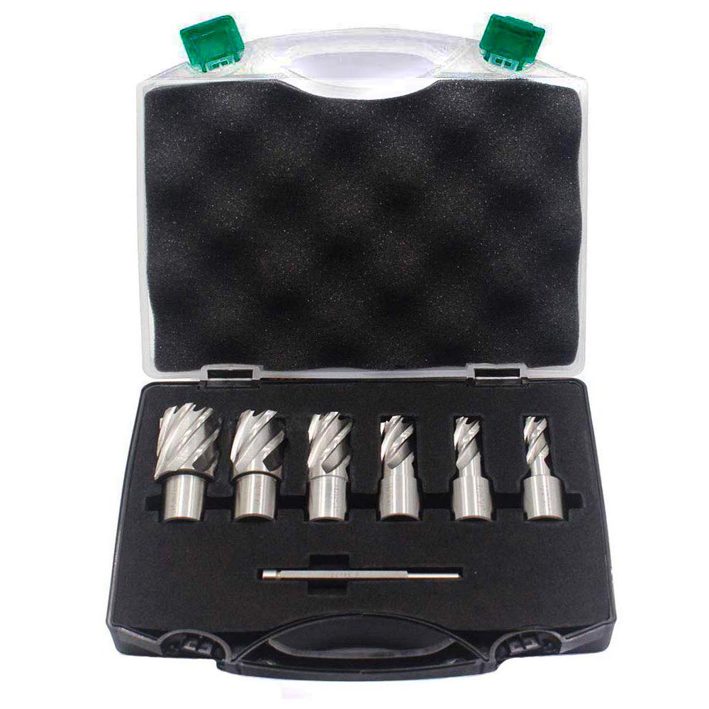 OSCARBIDE Annular Cutter Set 7pc, 1" Depth, 3/4" Weldon Shank