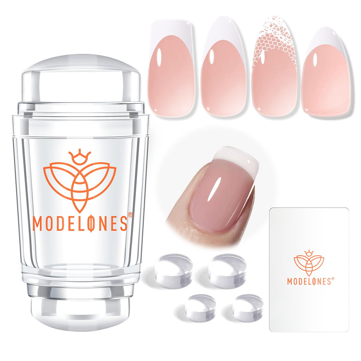 French Tip Nail Tool 6Pcs Nail Stamp Silicone French Tips Stamp