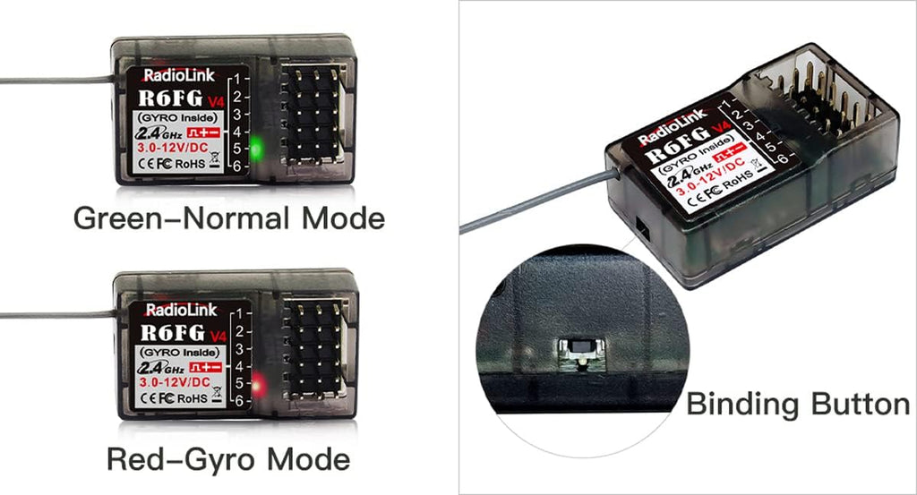 RC4GS V3 5CH RC Transmitter & Receiver R6FG for Cars, Boats Radiolink | 5 Channels 2.4GHz Gyro Receiver | 30 Models