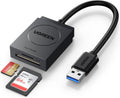 SD Card Reader USB 3.0 | Dual Slot Flash Memory Card Reader TF SD Micro SD for Mac Windows Linux Chrome Read 2 Cards