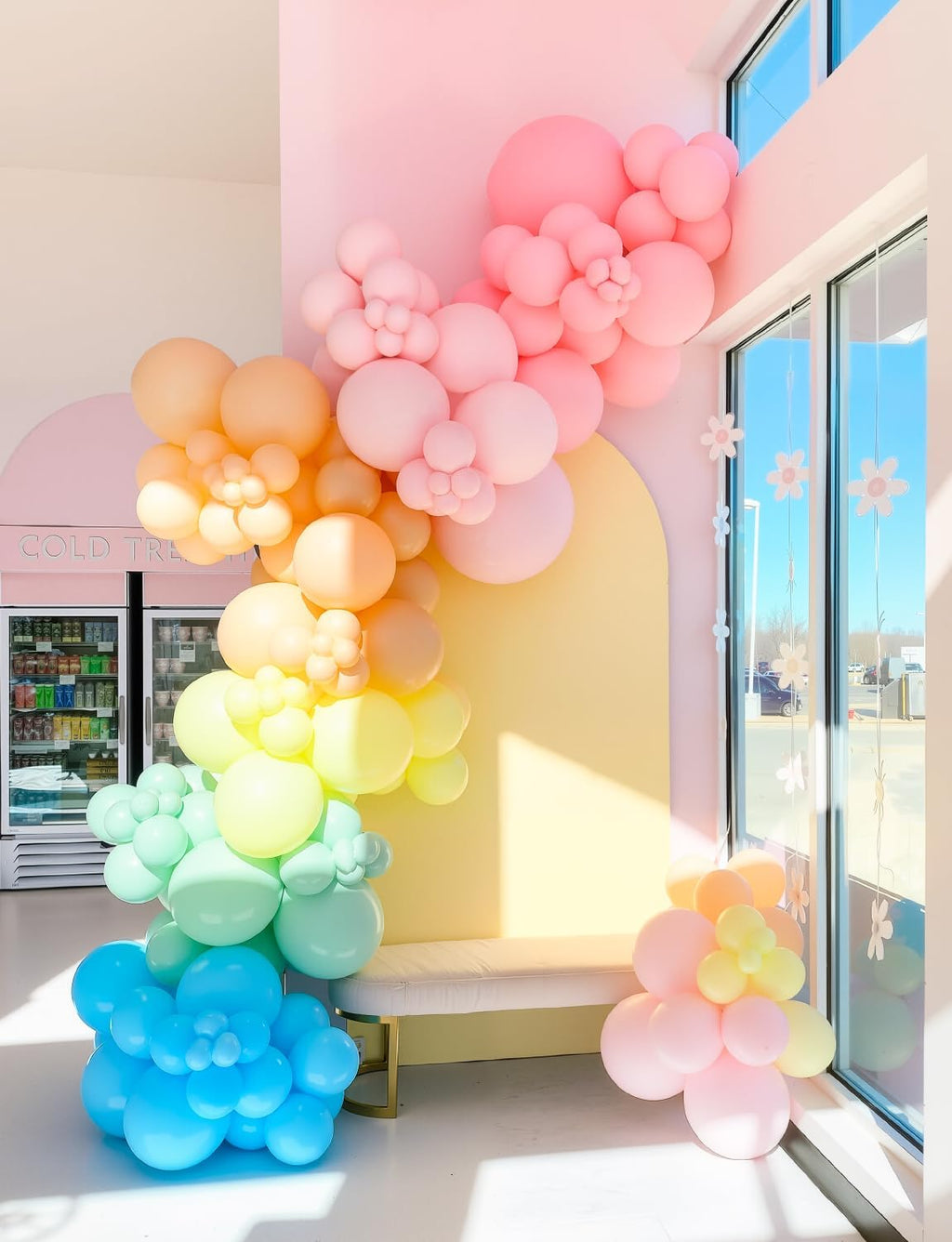 Pastel Rainbow Balloons Arch Garland Kit, Macaron Assorted Color Balloon Arch Kit,18/12/5 In Pastel Spring Balloon