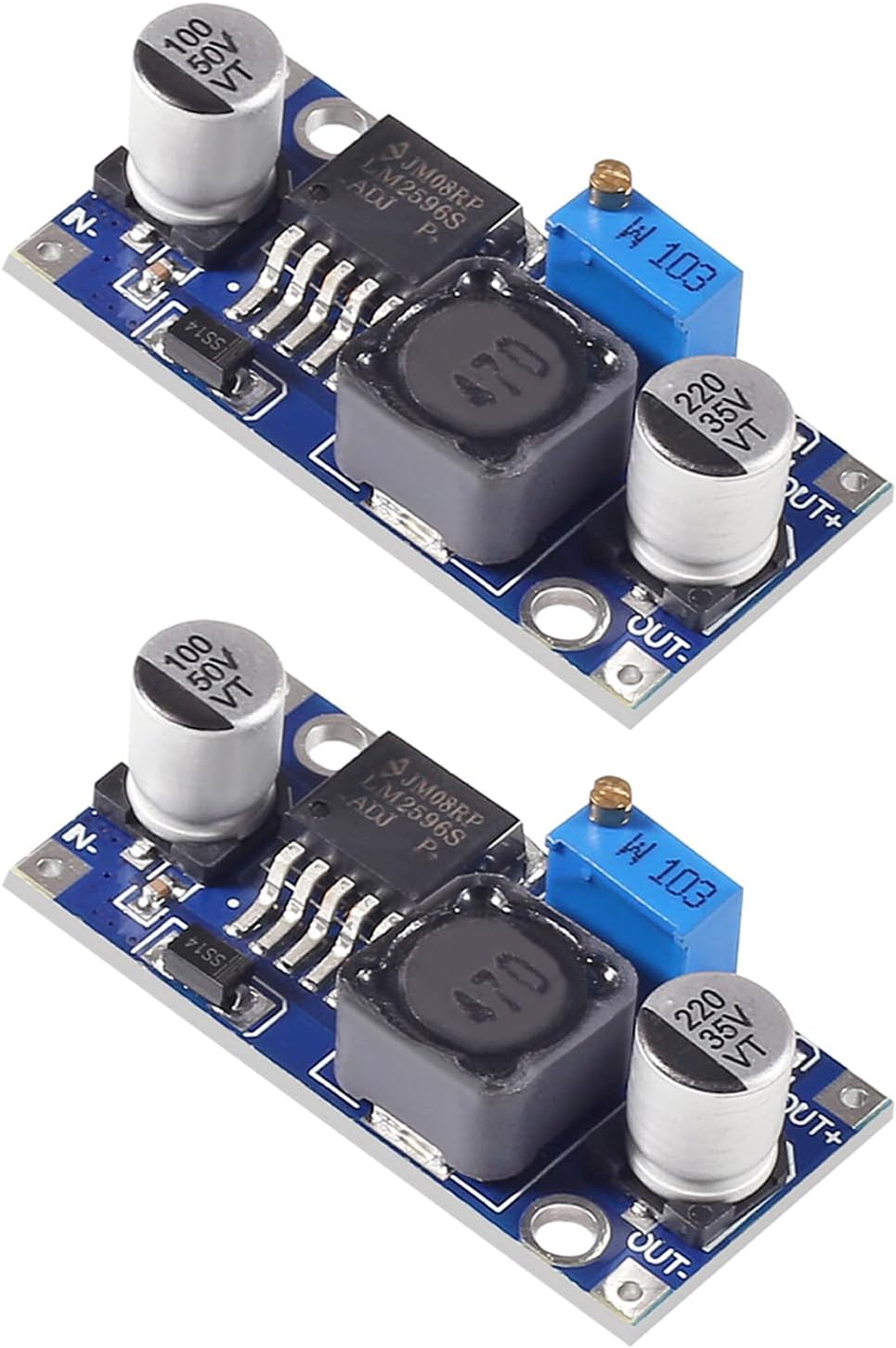 2Pcs LM2596 Power Converter Step Down Module DC to DC Buck Converter 3.2V-35V to DC1.25V-30V Voltage Regulator Power Supply Module LM2596S