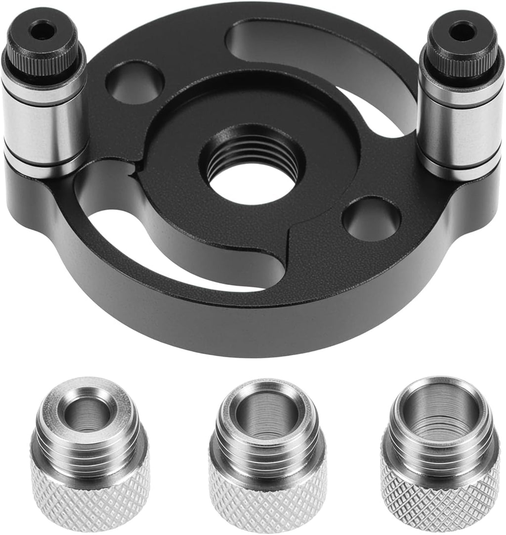 Self-Centering Doweling Jig, Straight Hole Guide for Precise Woodworking, with 6mm, 8mm, 10mm Bushings, Hole Puncher