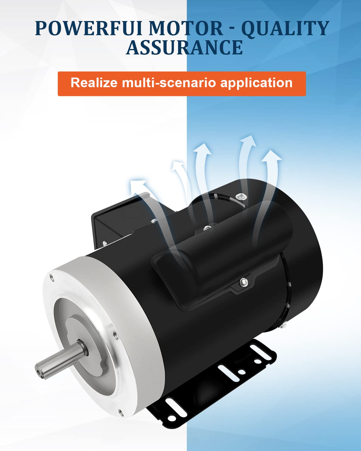 1/2HP Electric Motor Single Phase,1750RPM, 5/8" Shaft Diameter CW/CCW, TEFC 60HZ 115/230V General Purpose Motor