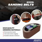 18 Pcs 3 x 24 Inch Assorted Aluminum Oxide Sanding Belt - 60/80/120/150/240/400 Grit