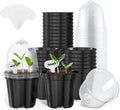 3 Inch Nursery Pots with Humidity Domes for Seed Starting (30 Pcs) | Raised bases improve airflow and drainage, while