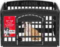 Dog Playpen with Door, 24” 4 Panel Pet Exercise Pen – Indoor Outdoor Puppy Play Pen, Portable Plastic Pet Fence for