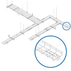 Cable Exit Clip, Dropout Waterfall Shape Kit for Witre Mesh Cable Trays, 45 mm Wide (SRWBDROP)