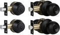 Exterior Door Lock Set with Deadbolt, Keyed Alike Door Lock with Key for Front and Entry Doors, Matte Black Finish, 2