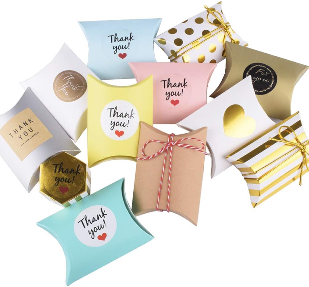 100 Pcs Wedding Creative Pillow Box, Candy Gift Box, Suitable for Wedding Birthday and Christmas (green)