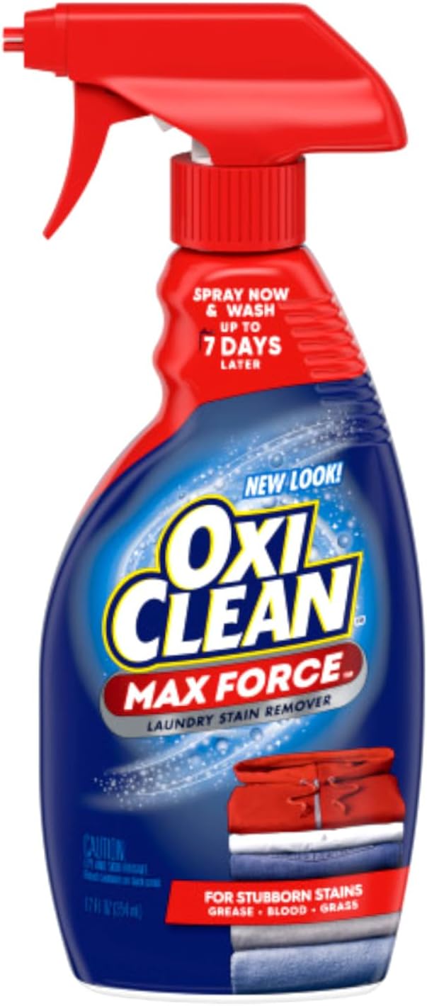 Max Force Laundry Stain Remover Spray, 12 fl oz + 48 Fl Oz Refill Bottle Kit 60 Fl Oz Total
