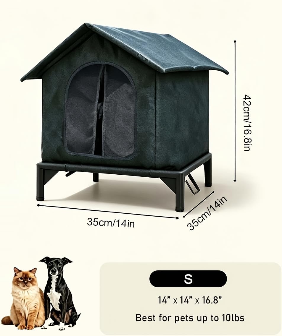 Insulated Dog House, All-Weather Outdoor Pet Shelter with Thermal Aluminum Foil Lining, Portable Foldable Design for