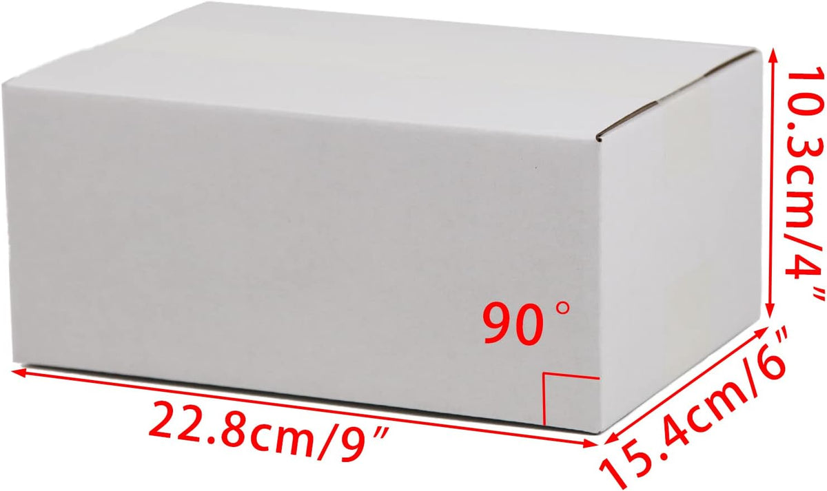 White Shipping Boxes 9x6x4 Inches Small Corrugated Cardboard Boxes, 25 Pack