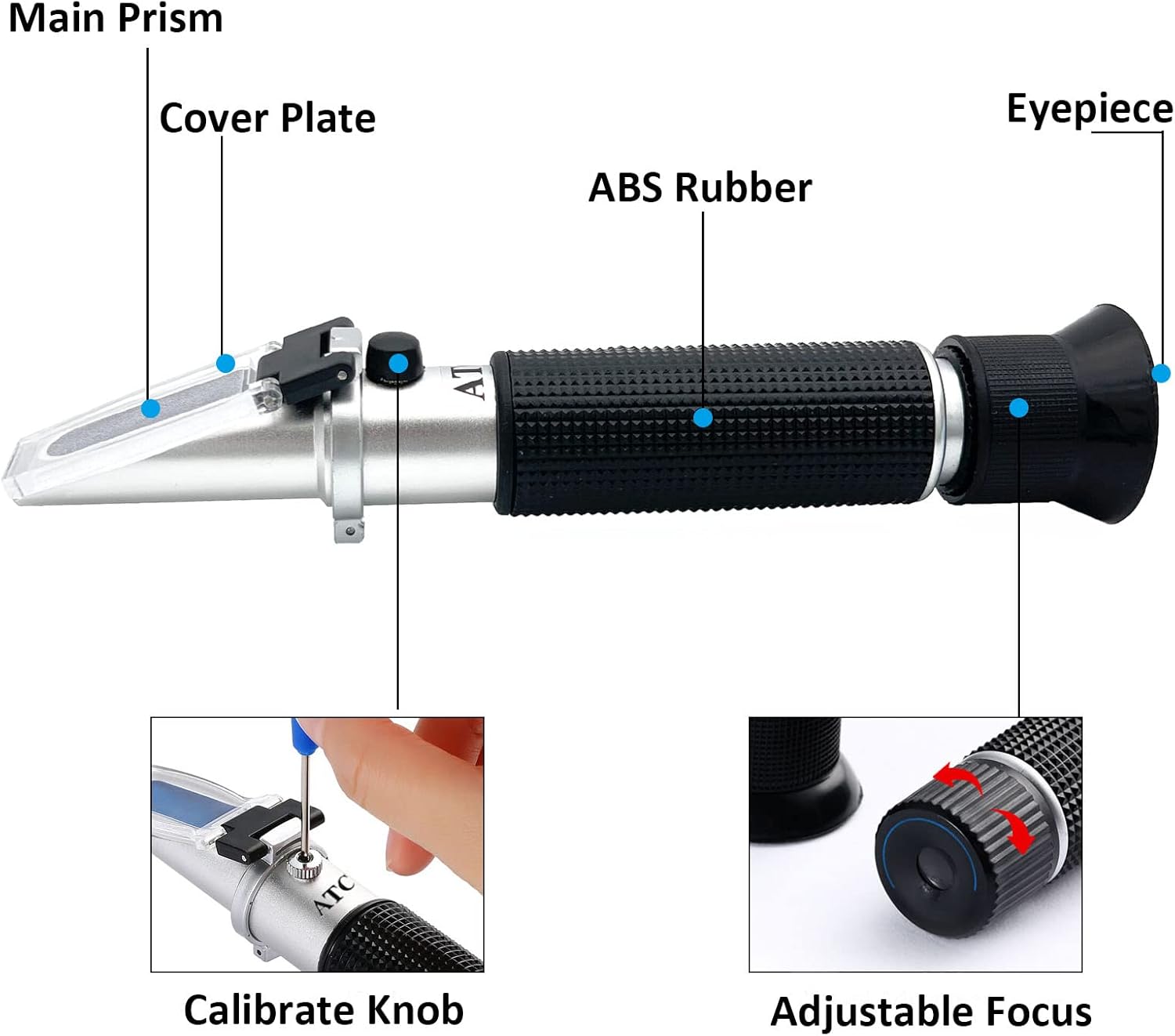 Salinity Refractometer for Aquarium Seawater Marine Fishkeeping | Salinity Tester 0-100PPT & 1.000-1.070 Salinity