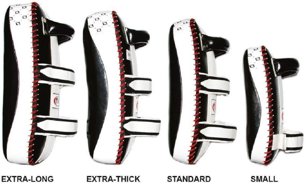 Curved Muay Thai Pads, Kickboxing Punching Kicking Striking Shield | Handcrafted cowhide leather with thick foam.