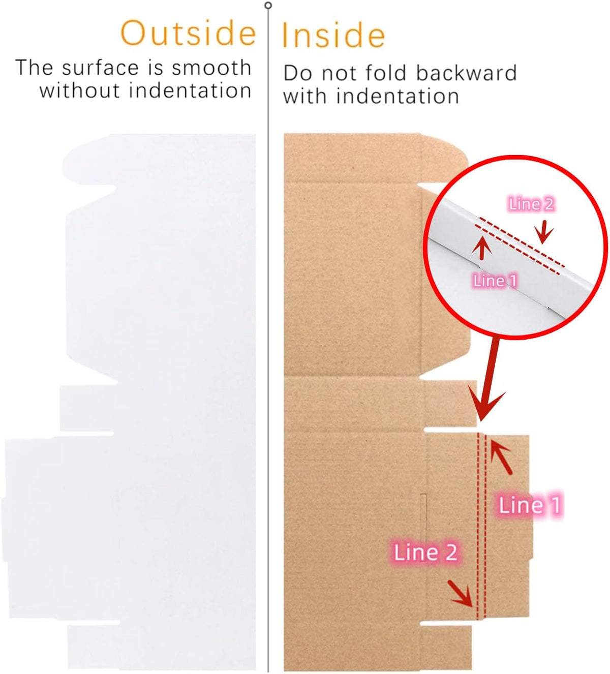 10x8x3 Shipping Boxes White Mailer Corrugated Cardboard Box Set of 25