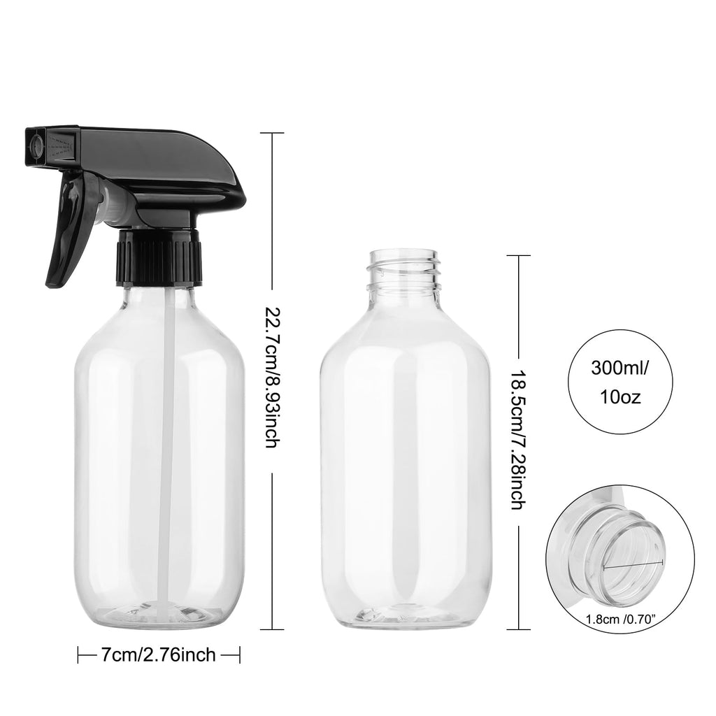 Spray Bottles 2Pack 10oz Fine Mist Empty Squirt Bottle for Cleaning