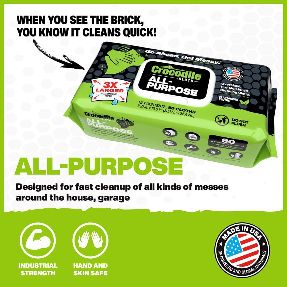 All-Purpose Plant-Based Cleaning Wipes, 80 Count