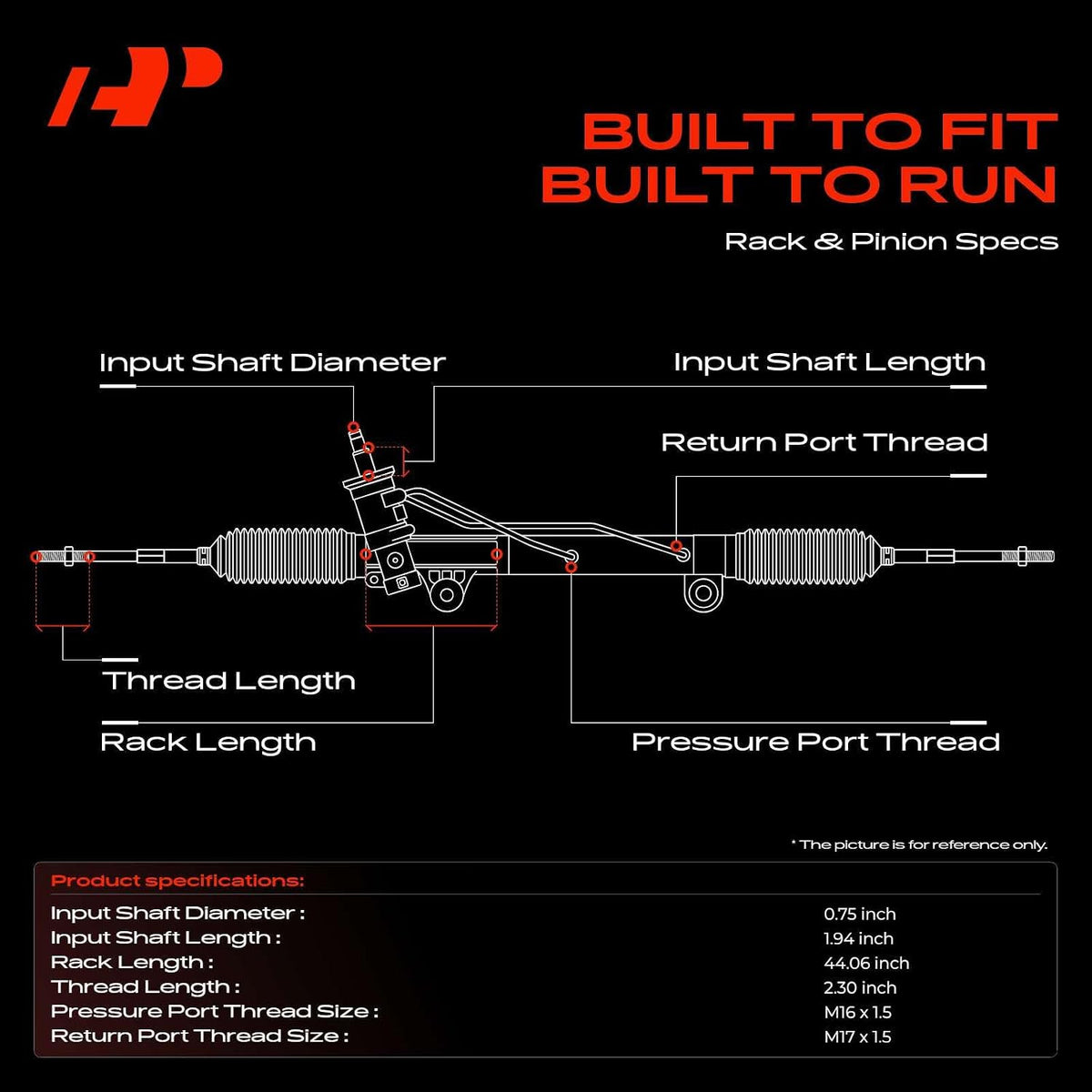 A-Premium Hydraulic Power Steering Rack and Pinion Compatible with Toyota