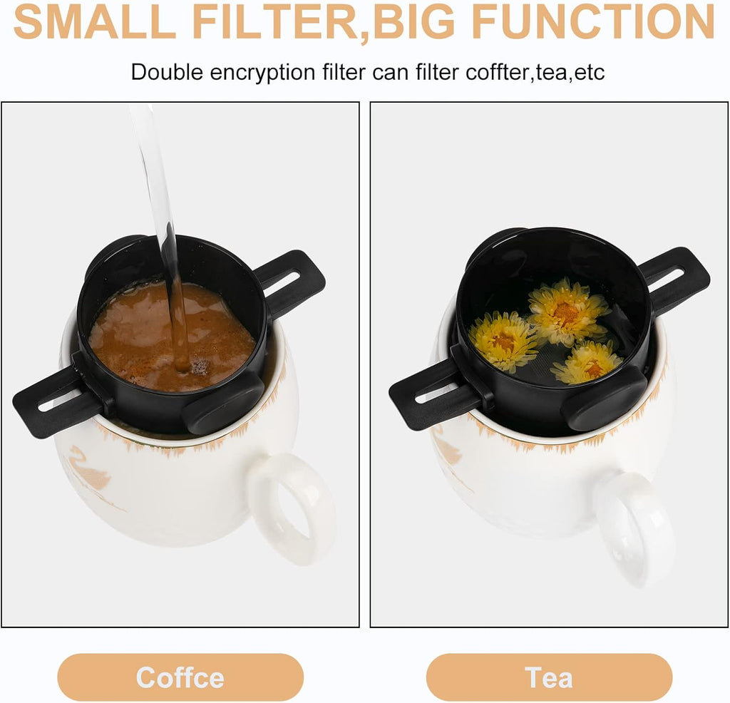Pour Over Coffee Maker,Portable Stainless Steel Reusable Coffee Filter, Mini Collapsible Paperless Single Serve 1 Cup