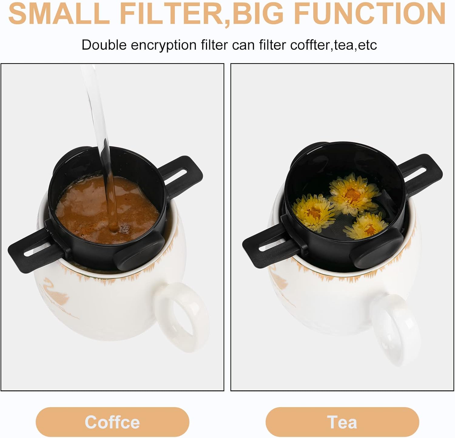 Pour Over Coffee Maker,Portable Stainless Steel Reusable Coffee Filter, Mini Collapsible Paperless Single Serve 1 Cup