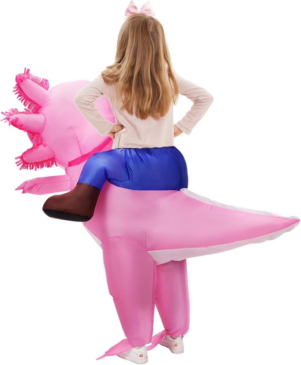 Inflatable Axolotl Costume for Kids Halloween Costumes Kid Blow Up Costume Ride on Axolotl Costumes for Girls Boys