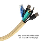 CrocSee Cable Management Sleeve, Split Design, 10FT - 1/2 Inch, Beige