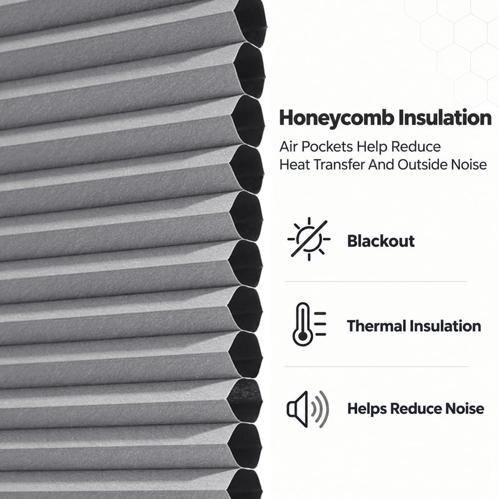 Custom Blackout Honeycomb Skylight Window Shade (Light Grey 93021E)