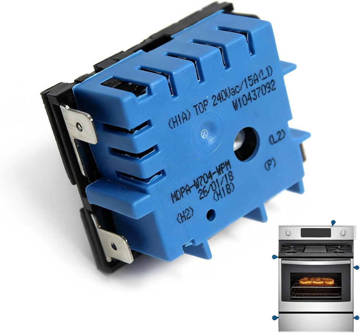 W10857622 W10437092 Upgraded Oven Range Infinite Switch Compatible With Whirlpool, Maytag, KitchenAid, Jenn-Air, Amana, Magic Chef, Admiral, Norge, Roper Replace AP5989899,4383881,PS11731368