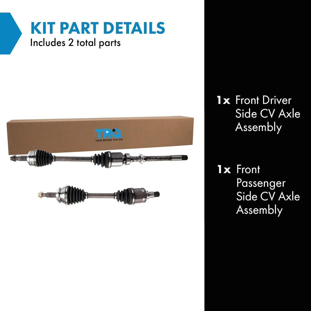 TRQ Front Driver and Passenger Side CV Axle Assembly Set 2 Piece