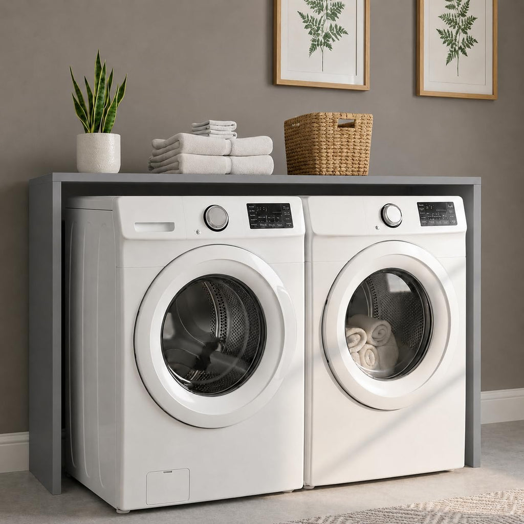 Over the Washer and Dryer Storage Shelf, Laundry Shelf, Pewter Grey
