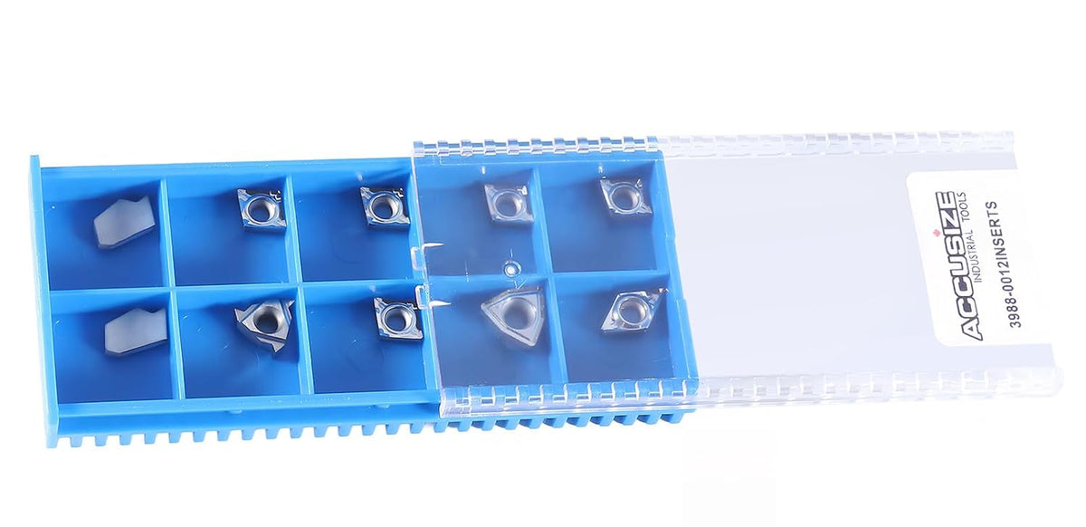 Accusize Carbide Insert Set for 1/2 in Turning Tool, 10 Pc, for Aluminum