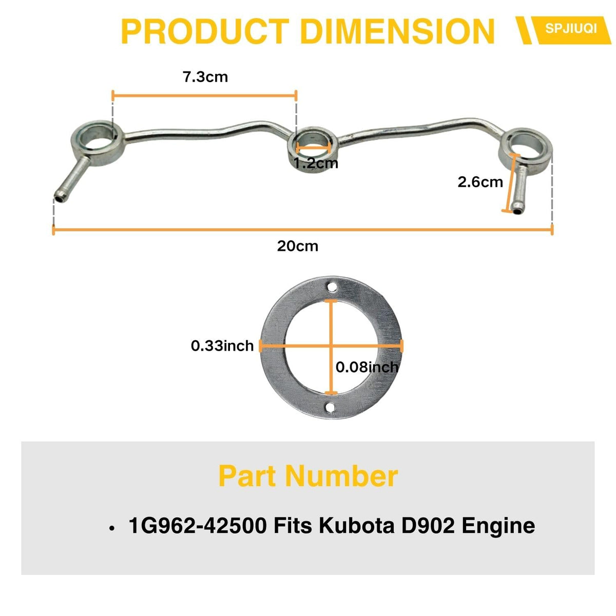 SPJIUQI 3 Cylinder Fuel Return Overflow Pipe for Kubota