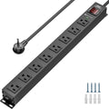 8 Outlet Metal Heavy Duty Power Strip, 15A/1875W | 2100J Surge Protector with 6FT Cord, Wide Spaced Mountable