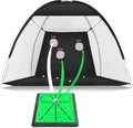 Golf Net: 10x7ft Golf Practice Net and Mat for Swing Path Feedback, Home Indoor and Outdoor Backyard Driving