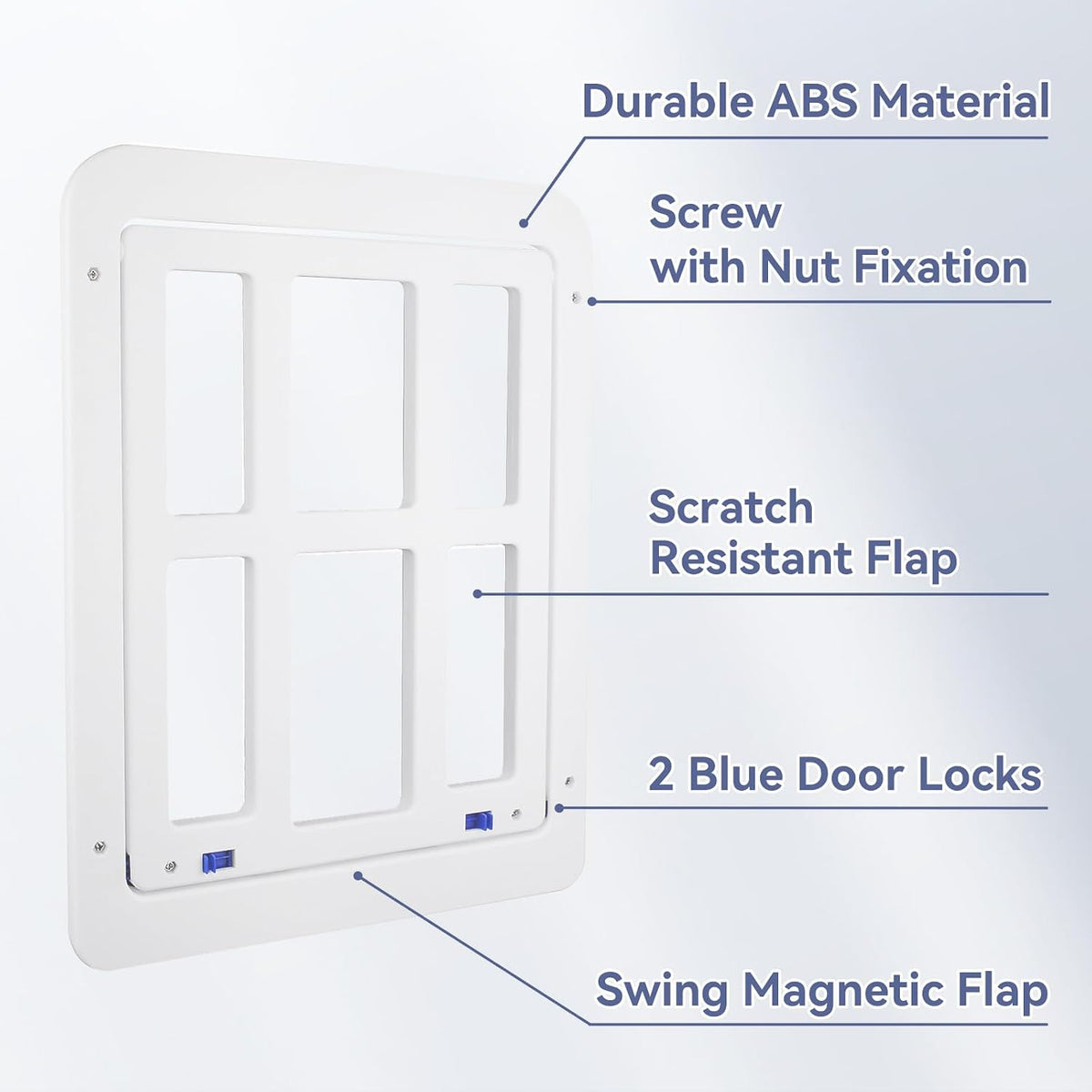Cat Screen Door, Flap Opening 8.3 x 10.3 inches, Doggie Door for Screen Door, Window Cat Door Magnetic Self-Closing