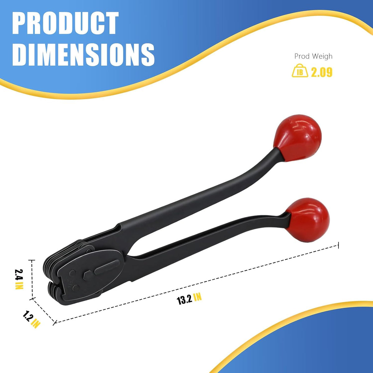 Steel Strapping Tool for 1/2" to 3/4" Width, Banding Tool for 0.3-0.8mm Thickness, Heavy-Duty Manual Banding Kit