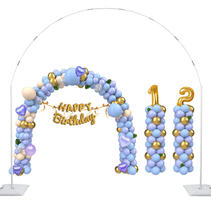 Balloon Arch Stand Kit, 2IN1 Metal Balloon Column Arch with Weighted Water Bag for Birthday, Graduation Ceremony