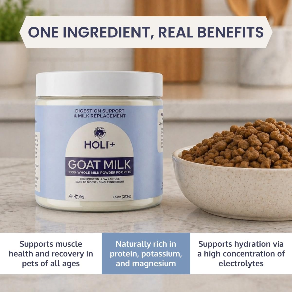 Goat Milk Powder - Dog Milk Replacer for Puppies, Adults, and Seniors. Whole Goat Milk Rich in MCTs for Activity