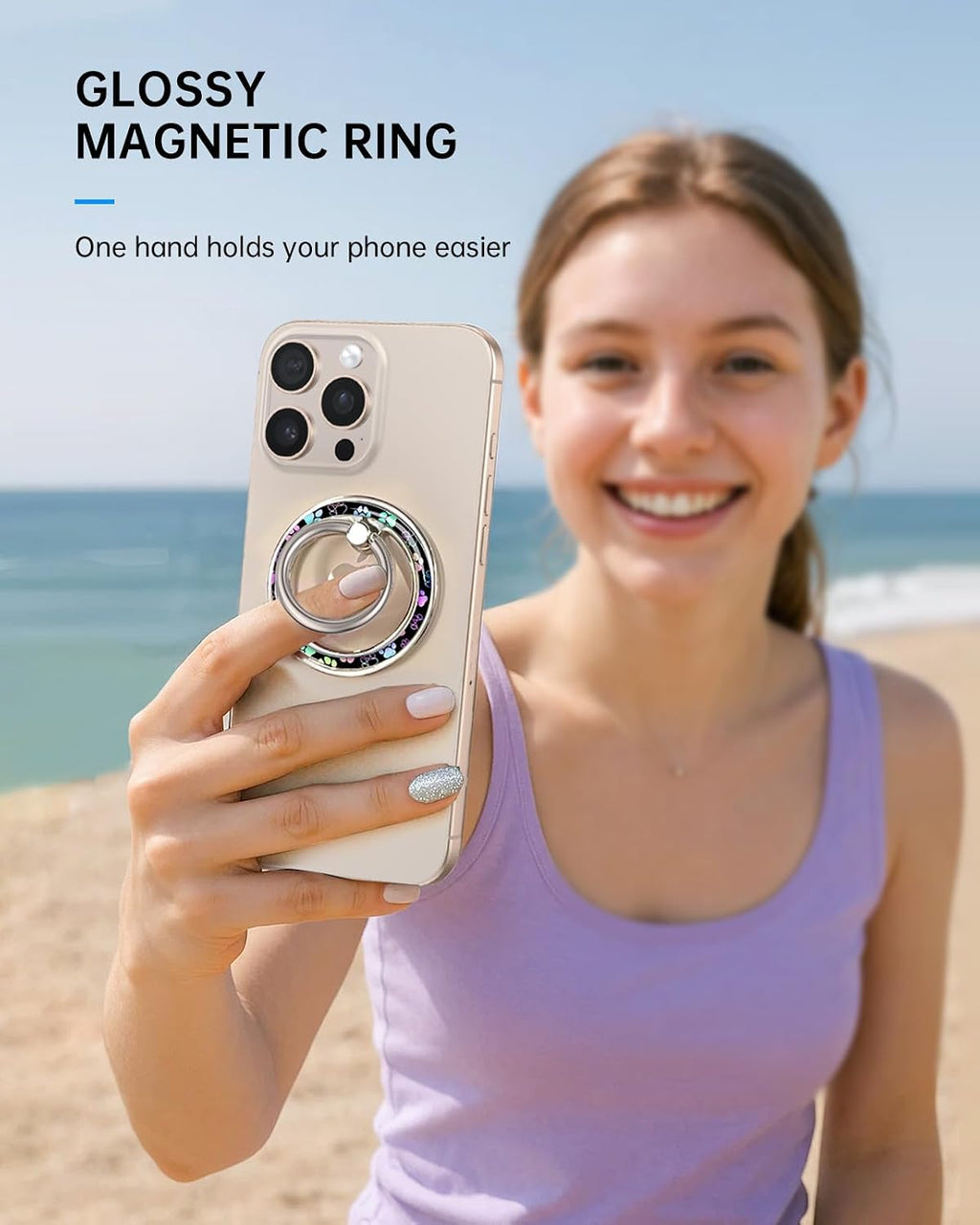 Magnetic Phone Ring Holder with MagSafe - Magnetic Phone Grip MagSafe Ring Holder Magnet Removable Cell Phone Stand