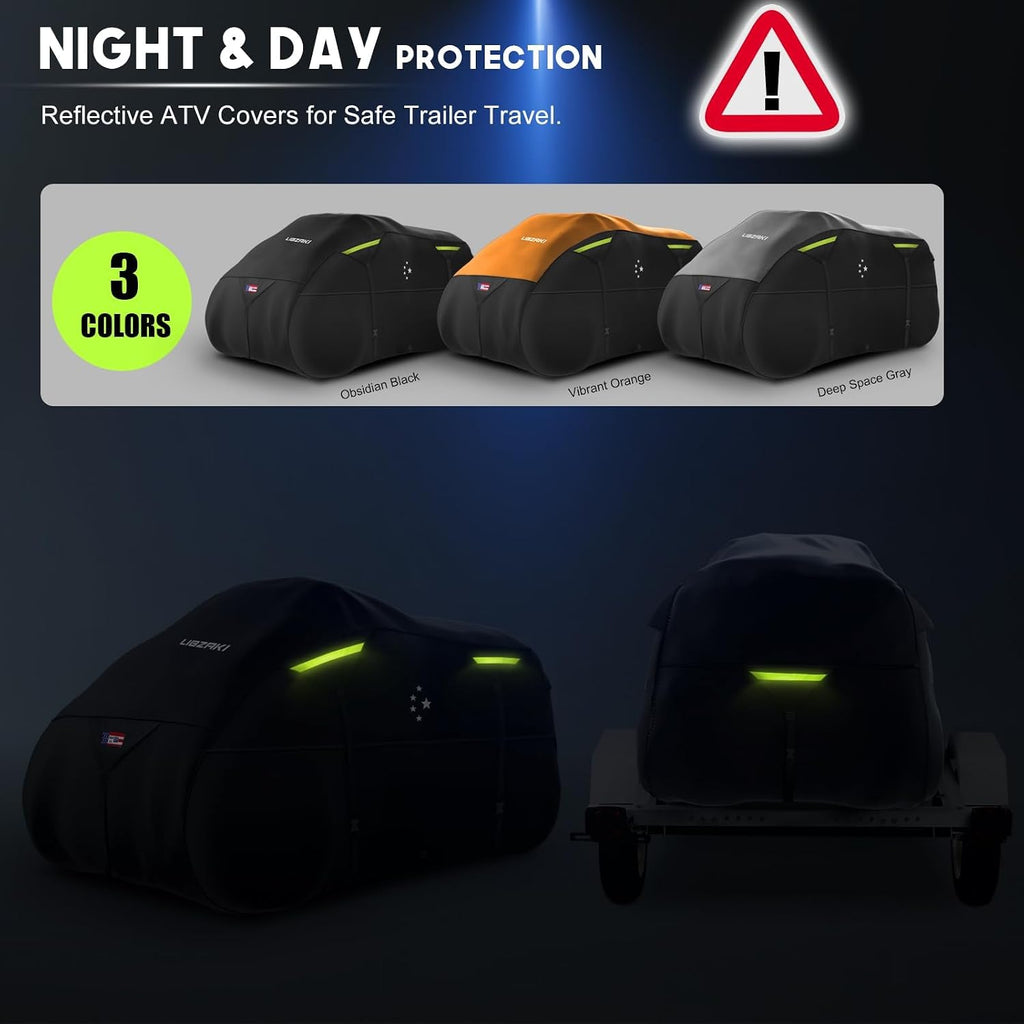 600D ATV Cover Waterproof Heavy Duty Trailerable 4 Wheeler Quad All Season Weather Proof Outdoor UV Protection for