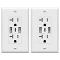 TOPGREENER 4.2A Dual Type A&C USB Wall Outlet, Charging Power Receptacle