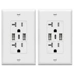 TOPGREENER 4.2A Dual Type A&C USB Wall Outlet, Charging Power Receptacle