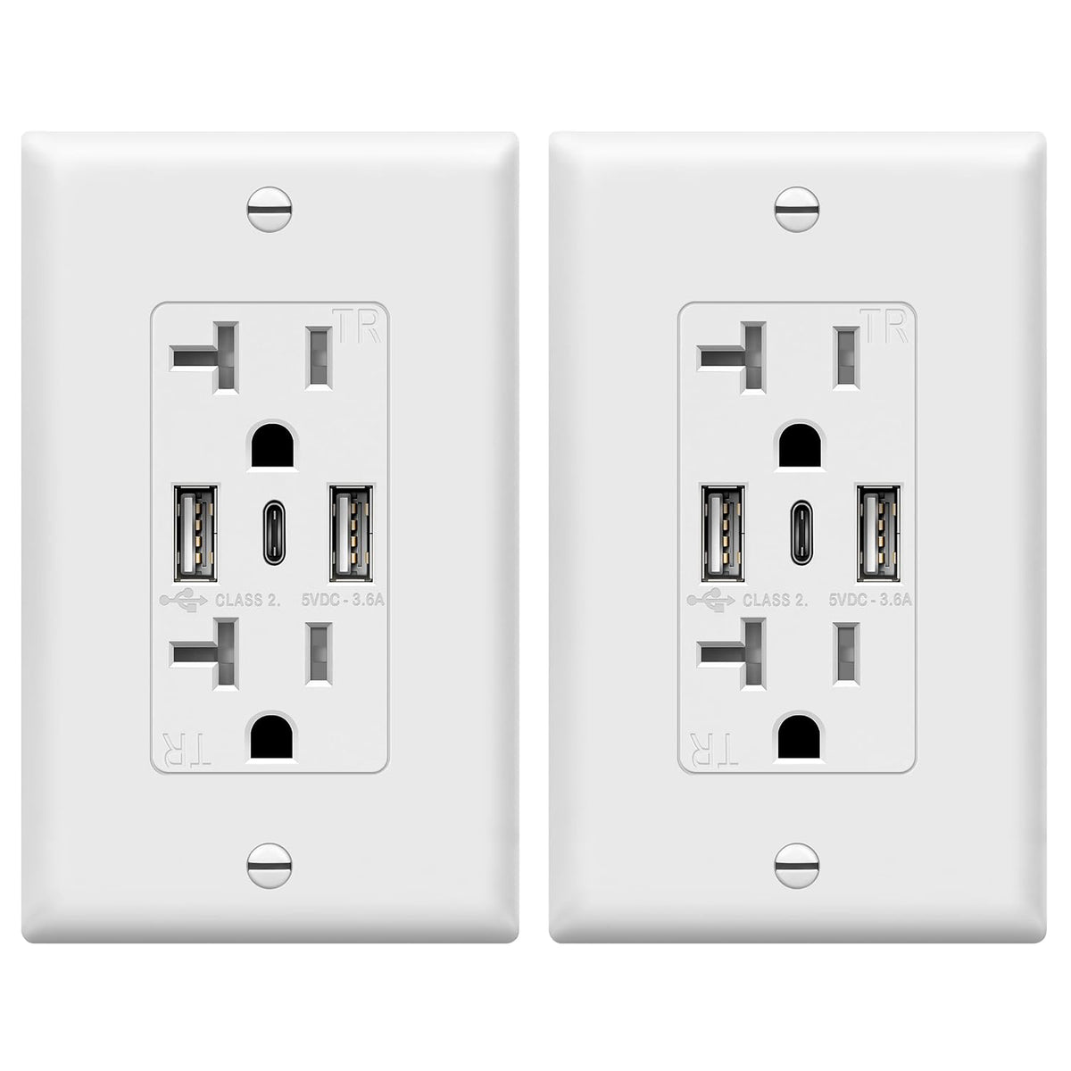 TOPGREENER 4.2A Dual Type A&C USB Wall Outlet, Charging Power Receptacle